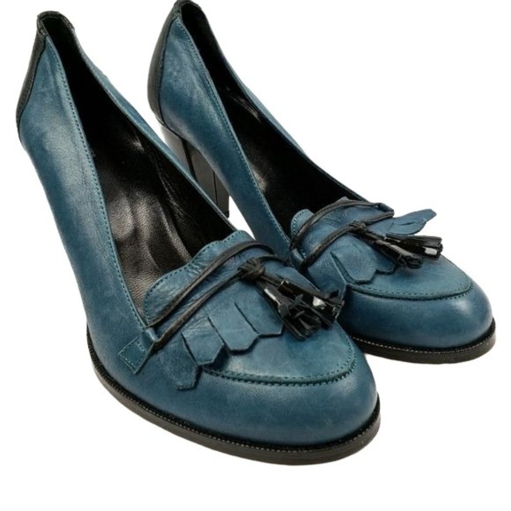 Comptoir Des Cotonniers teal shoes with tassel